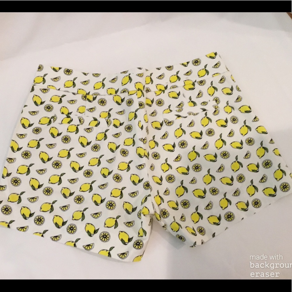 J. CREW Lemon Yellow Front-Zip Shorts